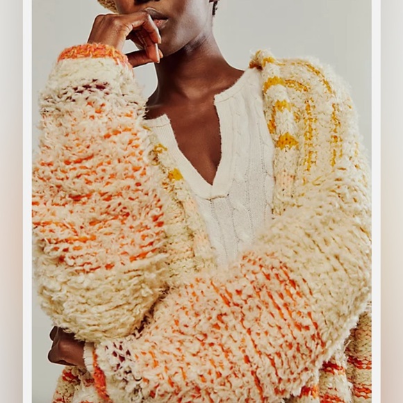 Free People Rainbow Fuzz Cardi Cardigan - Picture 10 of 11